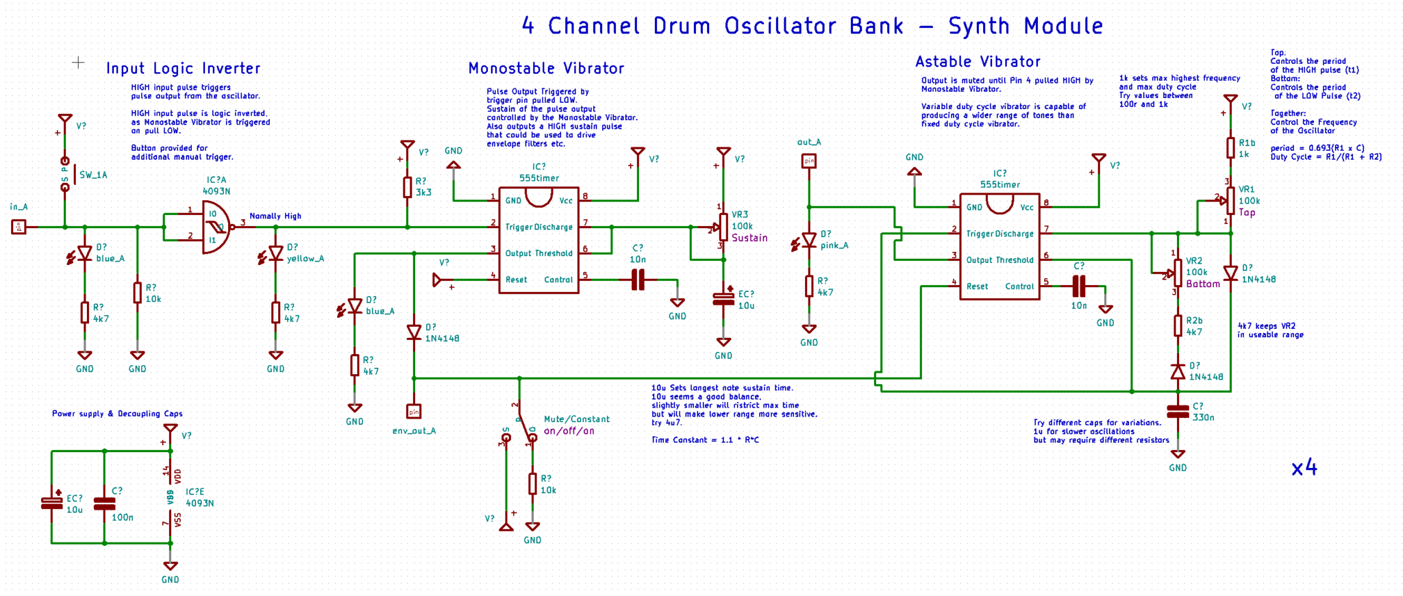 Synth Build: Post 2 – Drum Oscillator Module – Pan Galactic Tech